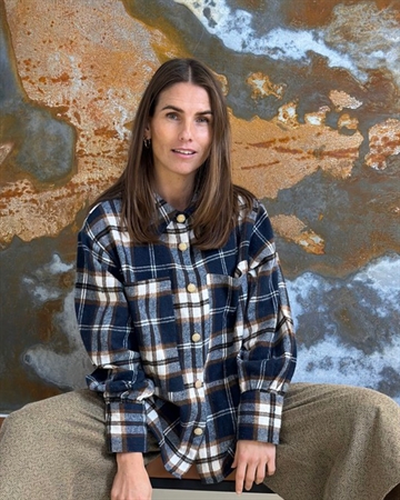 GASPAR Malmø Check Shirt 2510327 Dark Blue〖 PRE-ORDRE〗KOMMER I DECEMBER